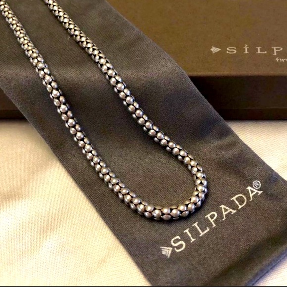Silpada Vintage Sterling Silver Popcorn Chain Necklace (4mm) - Picture 2 of 7
